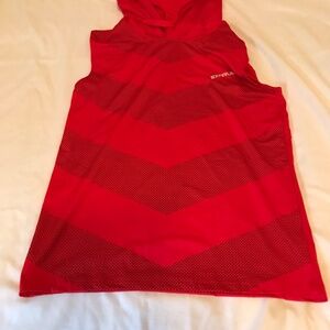 EXARUS boys red sleeveless tank top hoodie shirt size 12Y